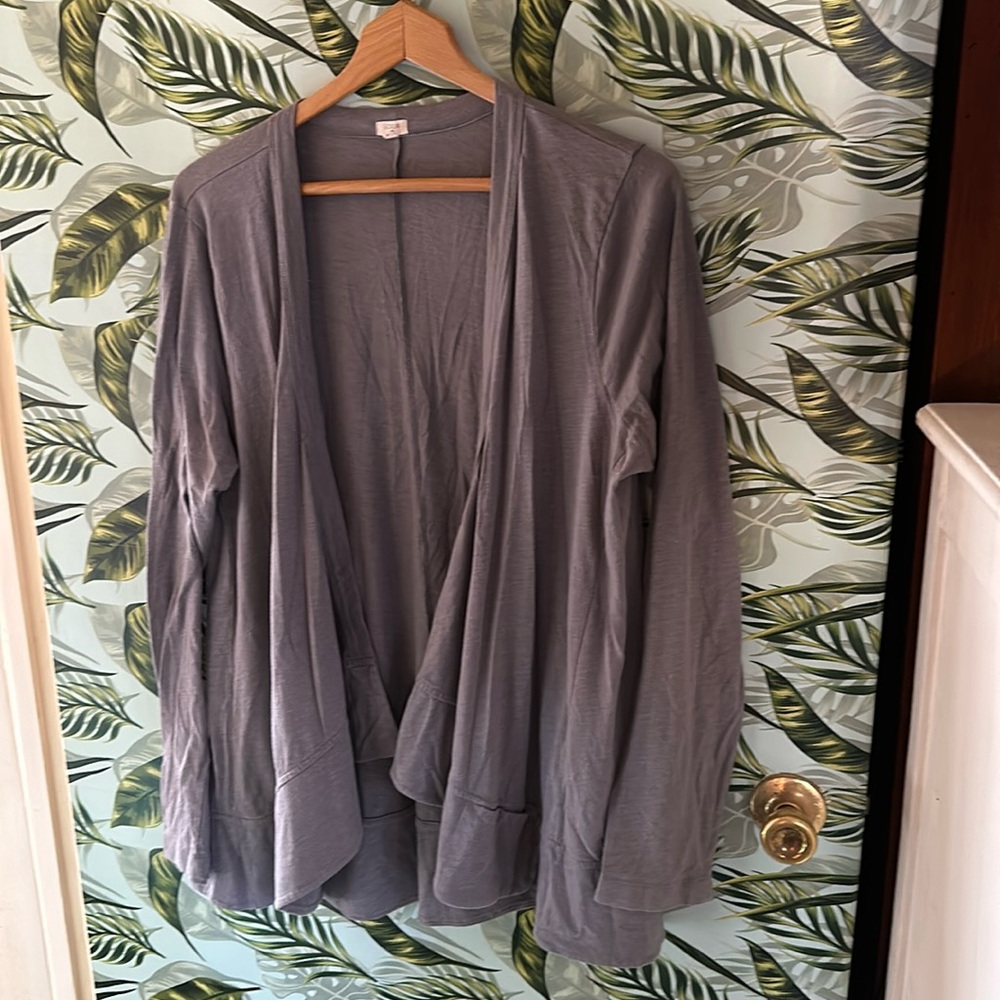 EE75 gray cardigan j crew medium med m